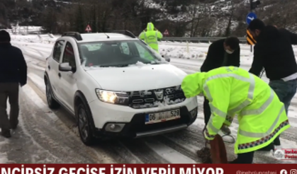 İnebolu-Kastamonu yolunda zincirsiz geçişe izin yok