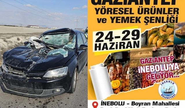 İnebolu’ya gelecek olan Gaziantep ekibi trafik kazası geçirdi!