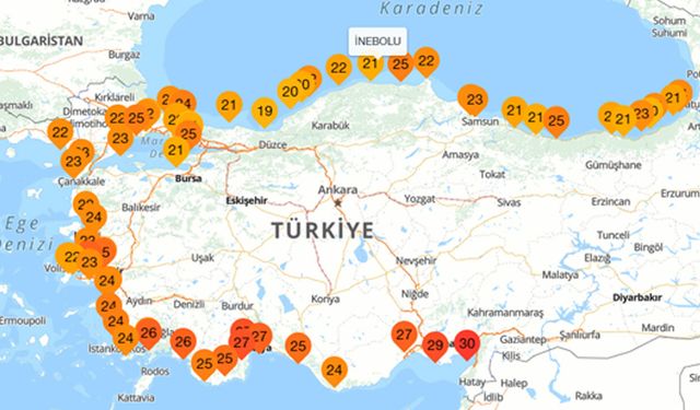 İnebolu'da deniz suyu sıcaklığı iki gecede ısındı