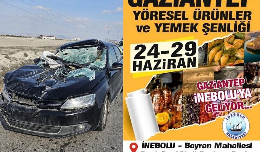İnebolu’ya gelecek olan Gaziantep ekibi trafik kazası geçirdi!