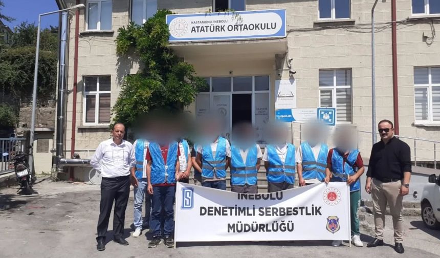 Denetimli Serbestlik yükümlülerinden okullara onarım desteği